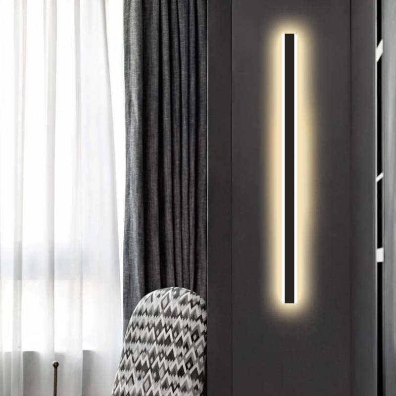 Arisha Contemporary Linear Outdoor Wall Light - Metal and Acrylic for Garden and Hall