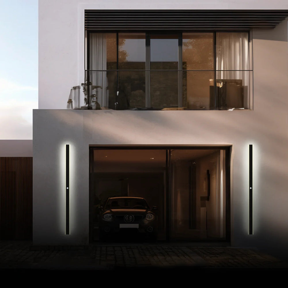 Arisha Contemporary Linear Outdoor Wall Light - Metal and Acrylic for Garden and Hall