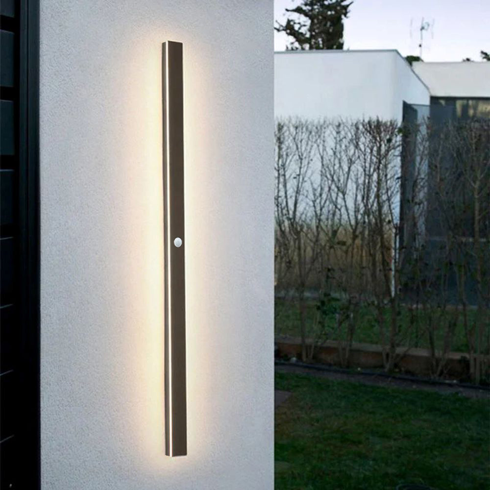 Ray Contemporary Linear Outdoor Wall Light - Metal and Acrylic for Garden and Hall
