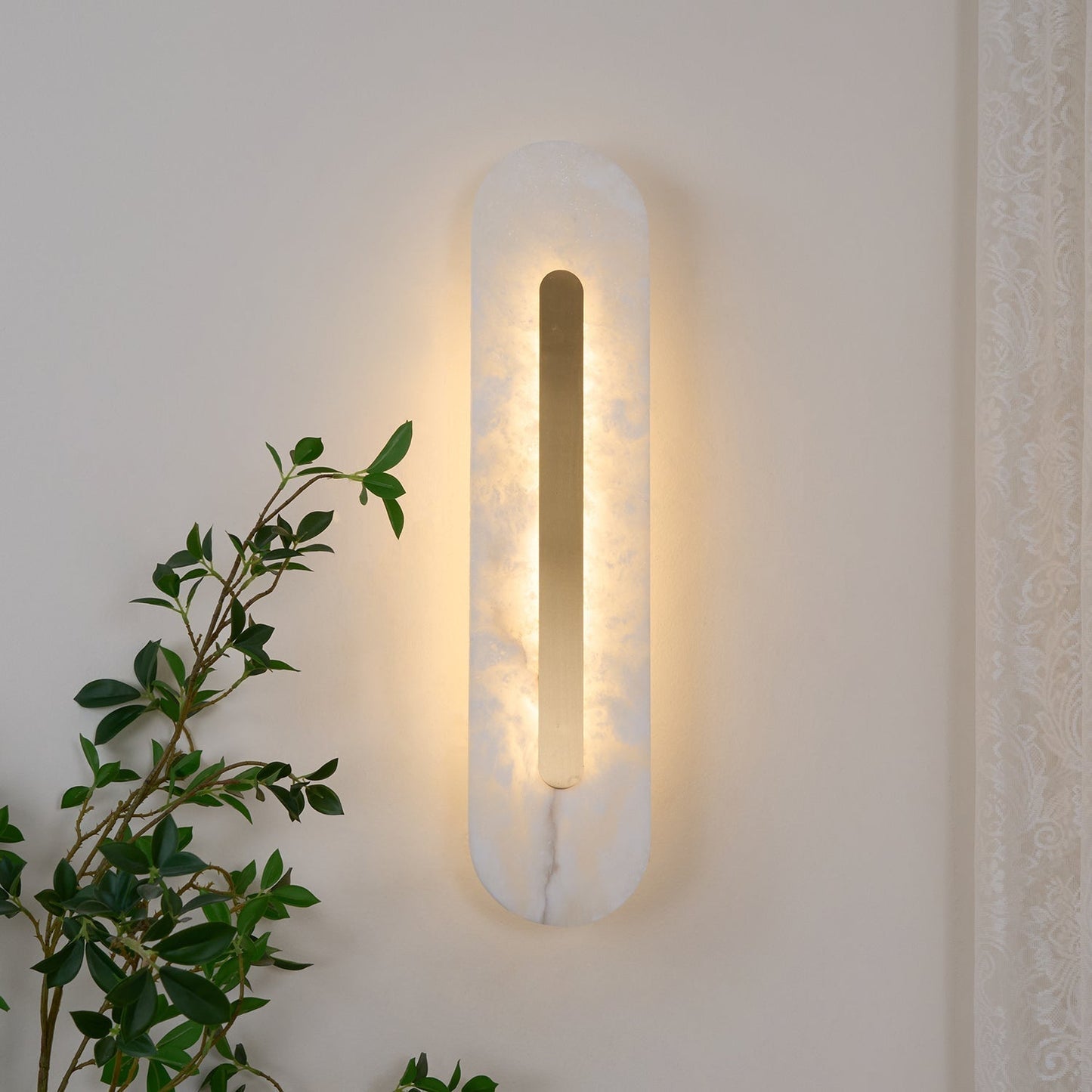 Hurn Curved Alabaster Wall Sconce