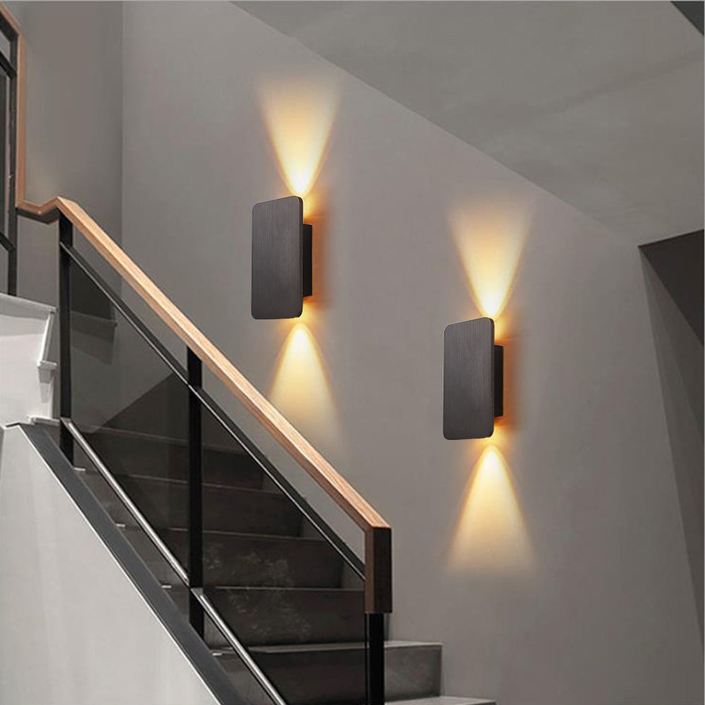Contemporary Square Indoor Wall Lamp - Metal & Acrylic for Bedroom or Living Room