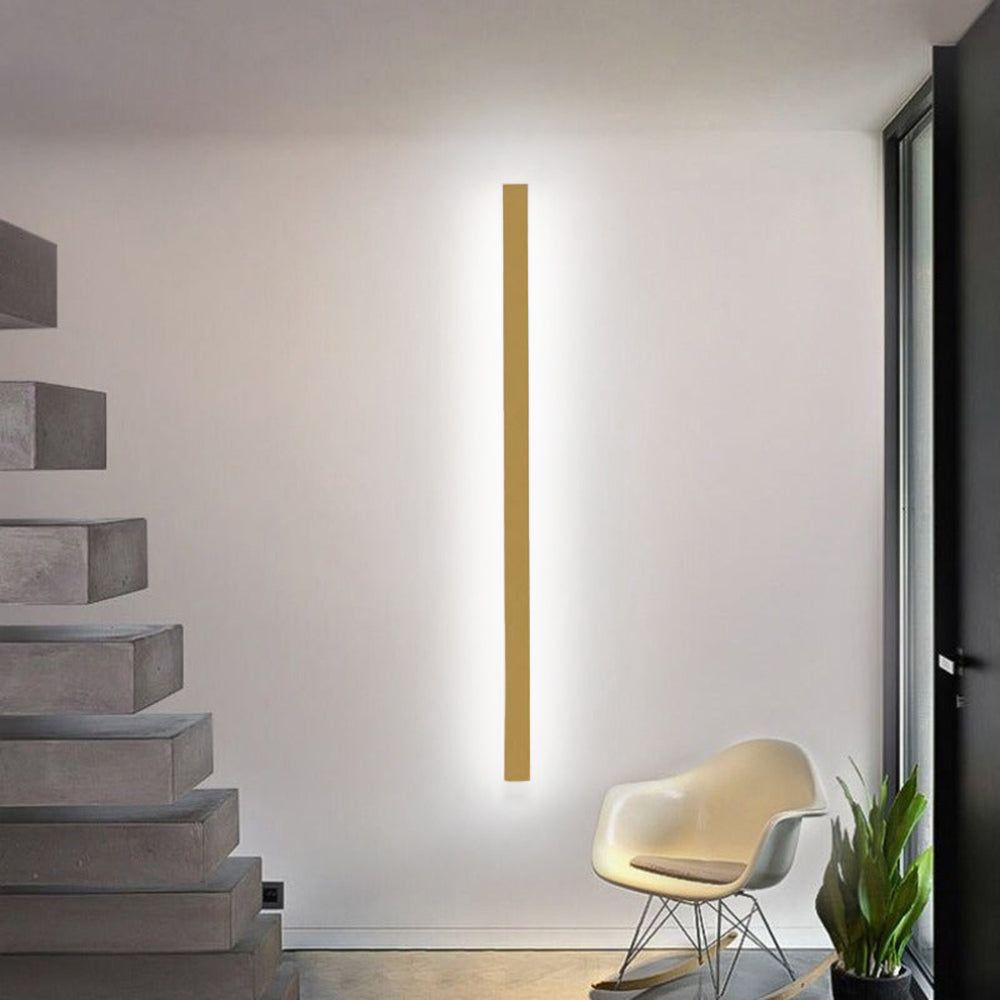 Arisha Minimalist Linear LED Wall Light - Gold, Black, and White for Bedrooms