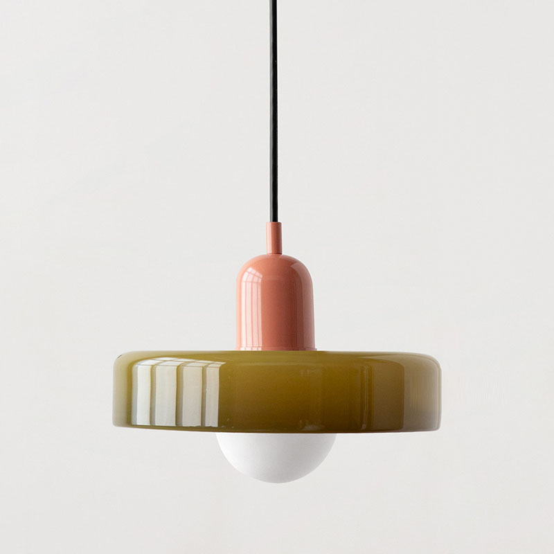 Vibrant Bauhaus-Inspired Glass Pendant Light