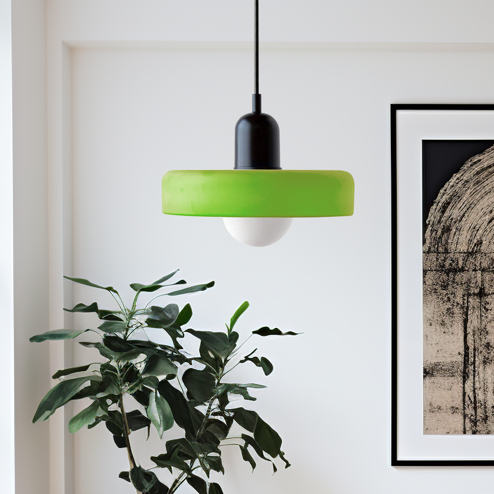 Vibrant Bauhaus-Inspired Glass Pendant Light