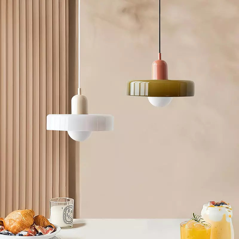 Vibrant Bauhaus-Inspired Glass Pendant Light