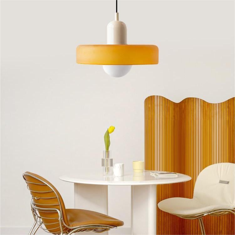 Vibrant Bauhaus-Inspired Glass Pendant Light
