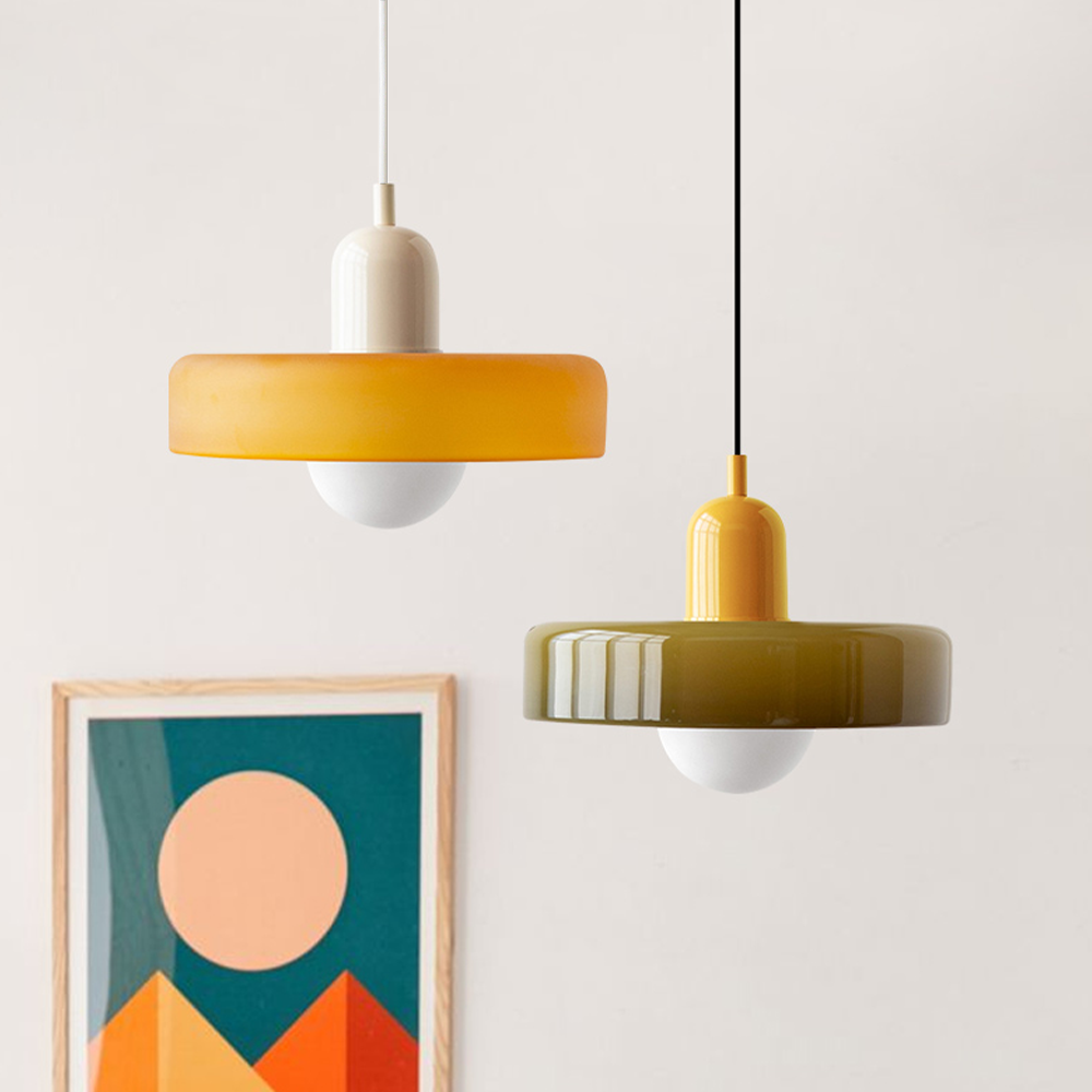 Vibrant Bauhaus-Inspired Glass Pendant Light