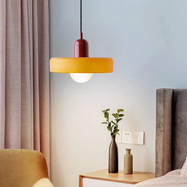 Vibrant Bauhaus-Inspired Glass Pendant Light