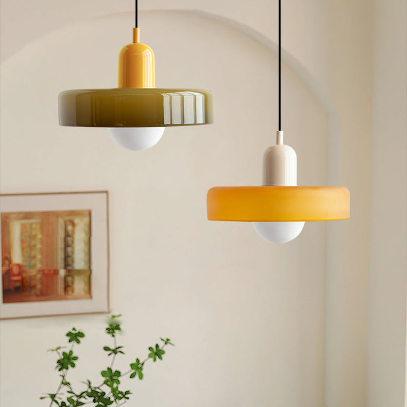 Vibrant Bauhaus-Inspired Glass Pendant Light