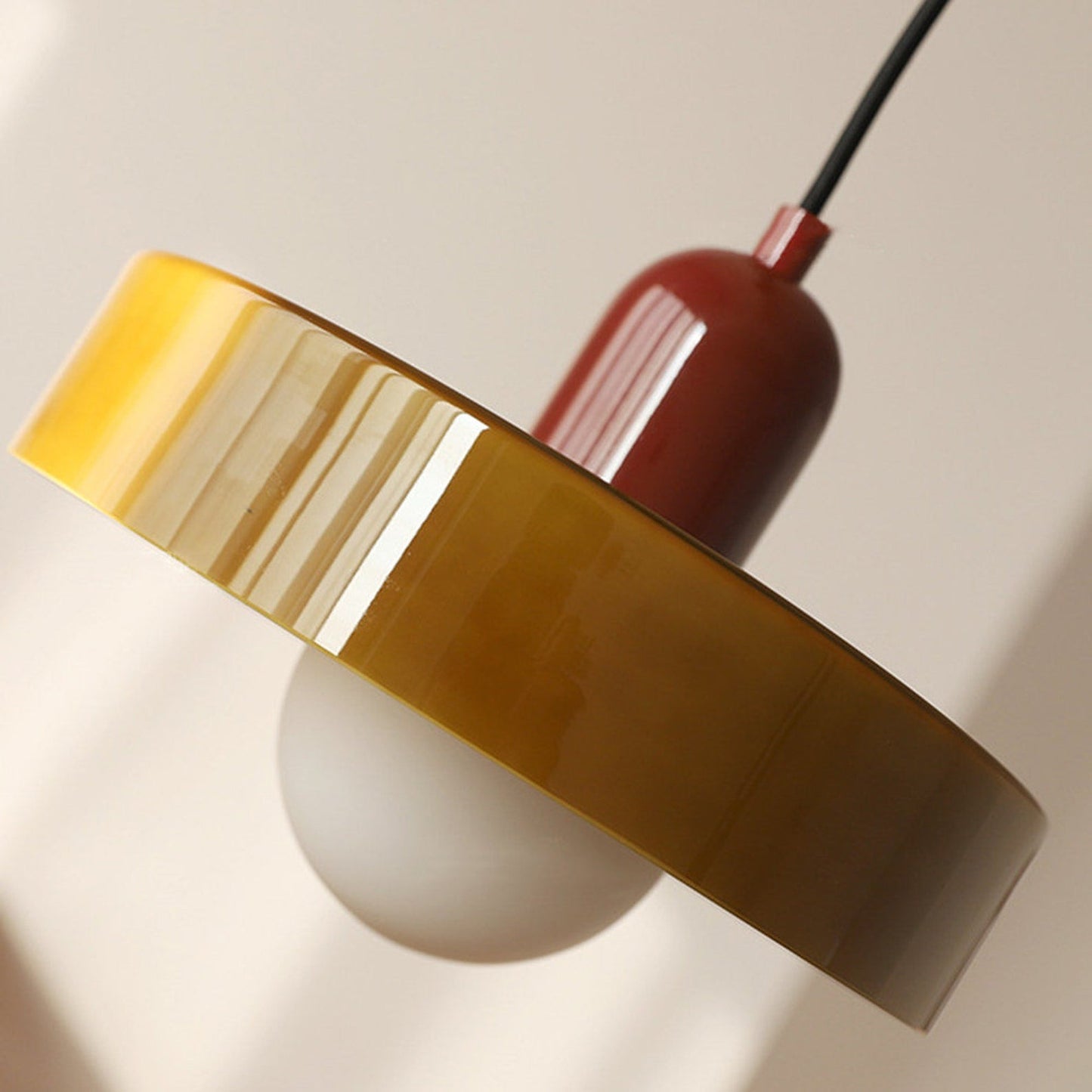 Vibrant Bauhaus-Inspired Glass Pendant Light