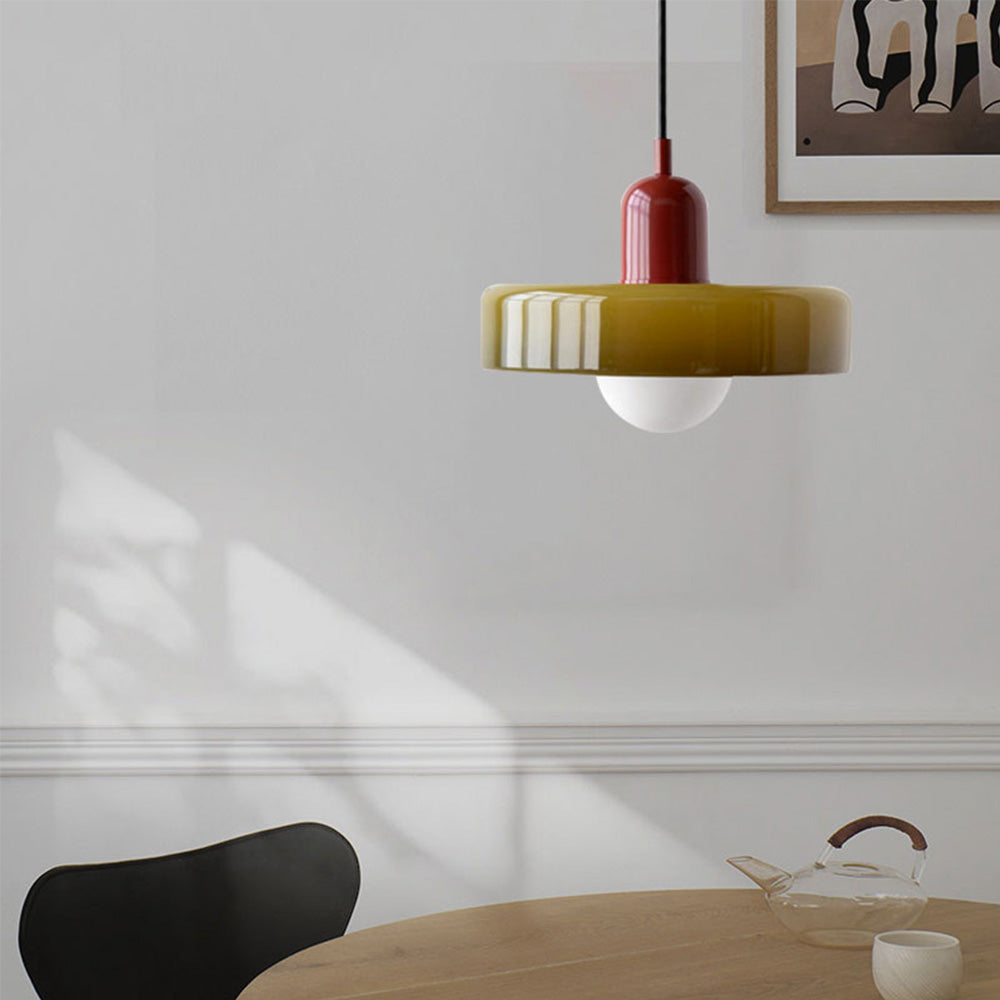 Vibrant Bauhaus-Inspired Glass Pendant Light