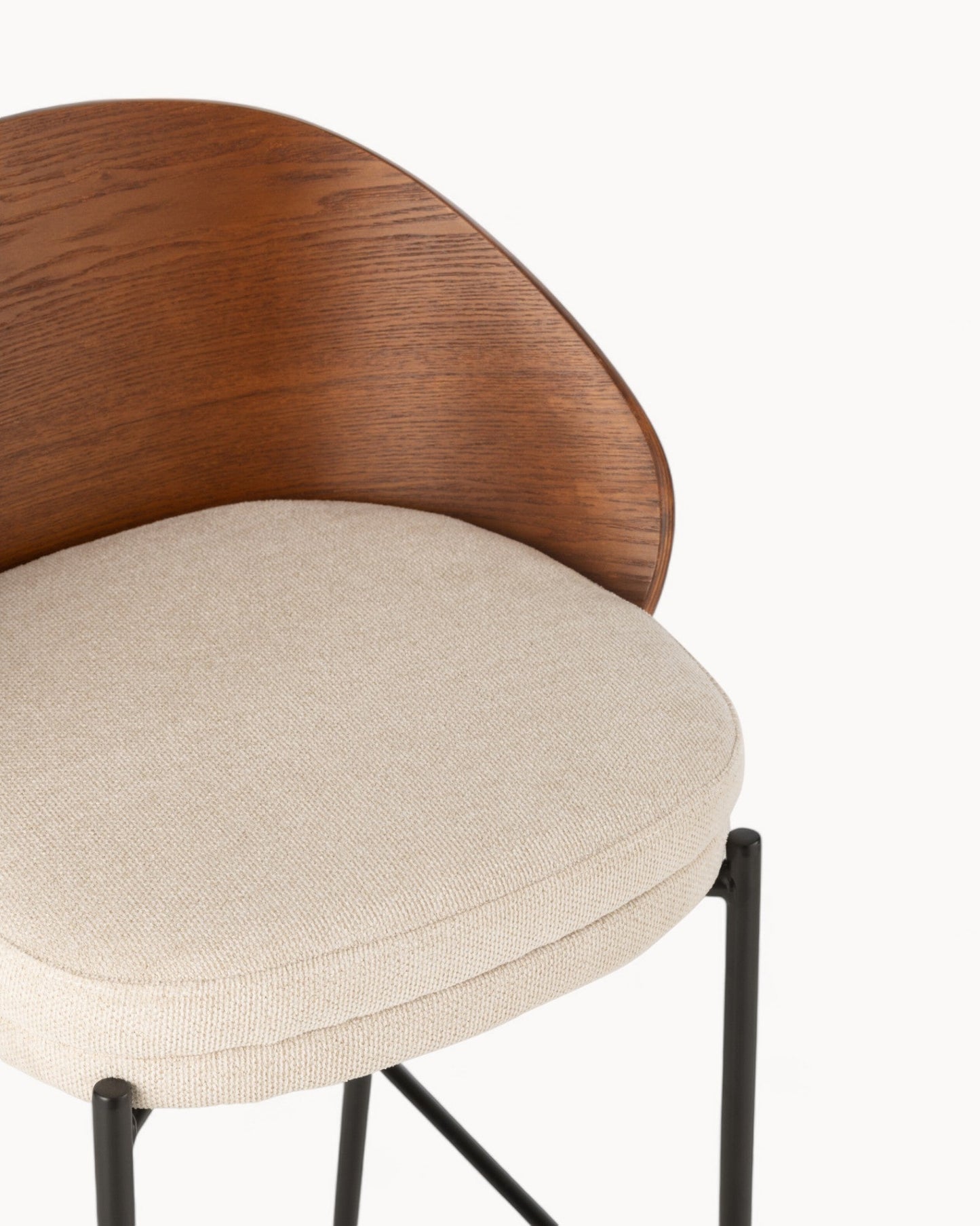 J-Line Lone Bar Stool – Plywood & Metal – Brown & Beige – 97.8 cm