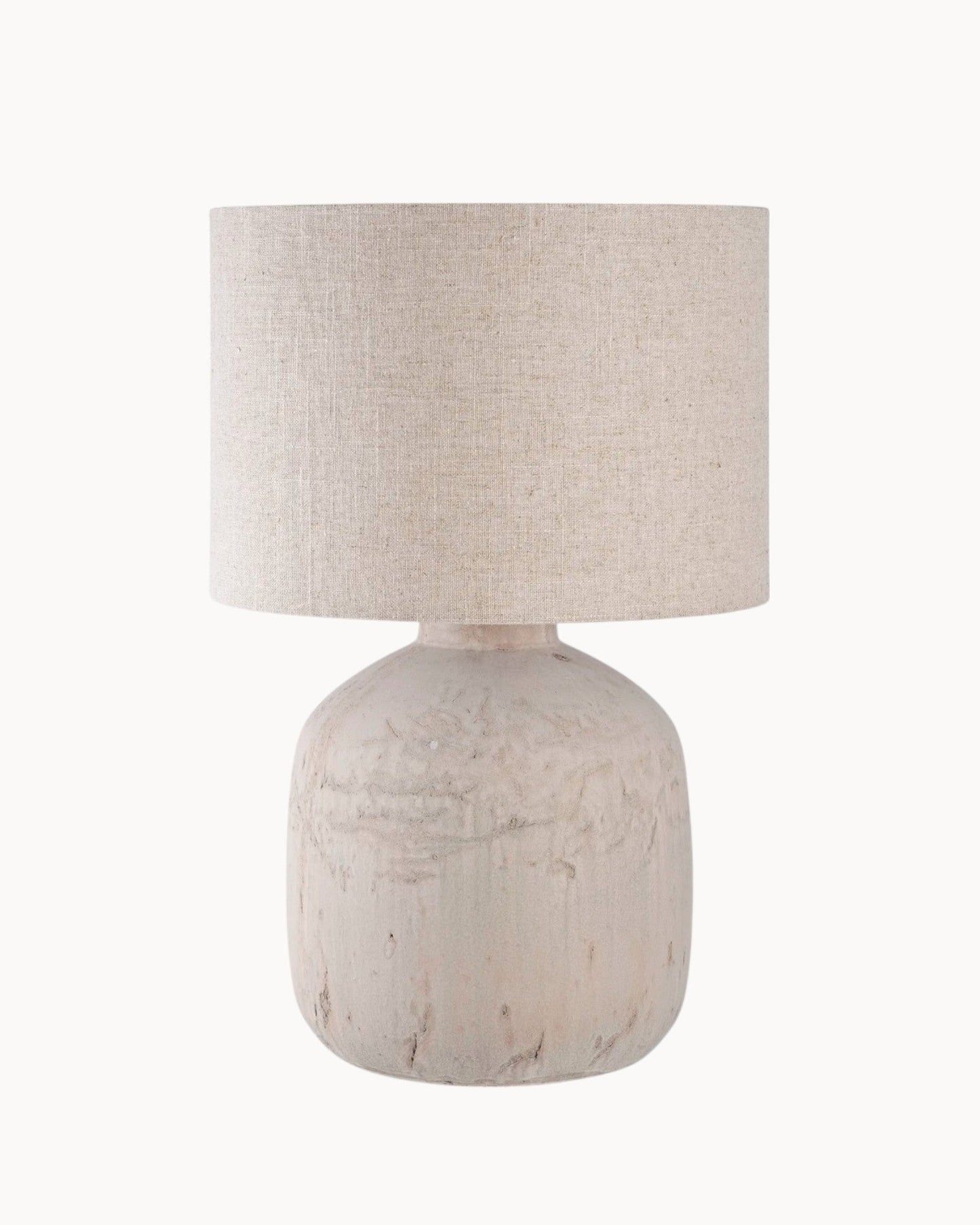 Light Brown Stone-Look Ceramic Table Lamp with E27 Socket