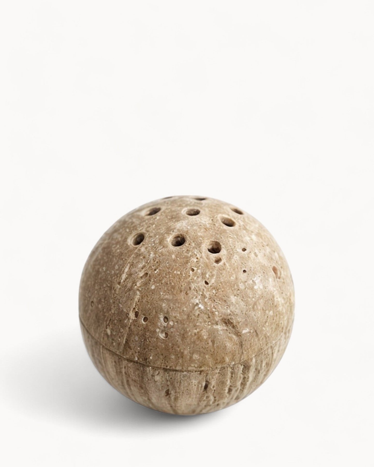 Handcrafted Beige Travertine Incense Holder – Wabi Sabi Natural Stone Design