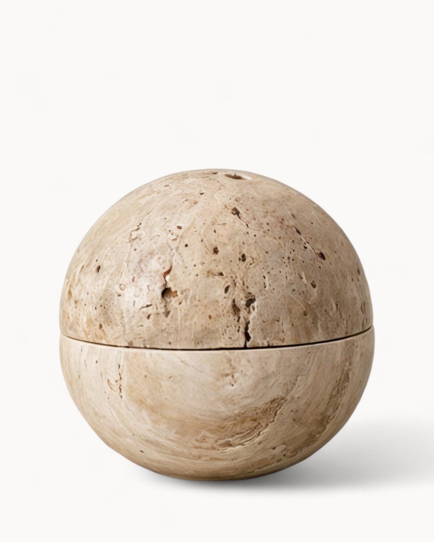 Handcrafted Beige Travertine Incense Holder – Wabi Sabi Natural Stone Design