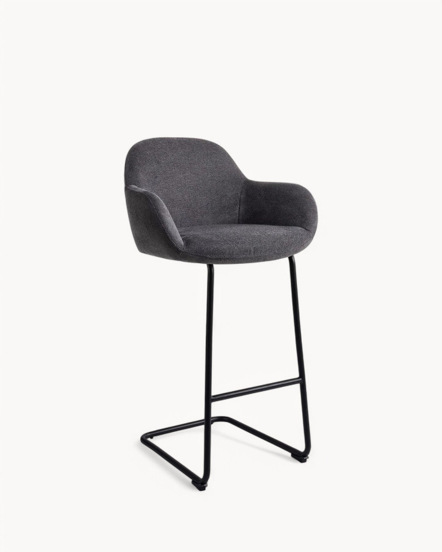 Kushi Bar Stool – Metal Frame with Polyester Upholstery, 76.5 cm Seat Height