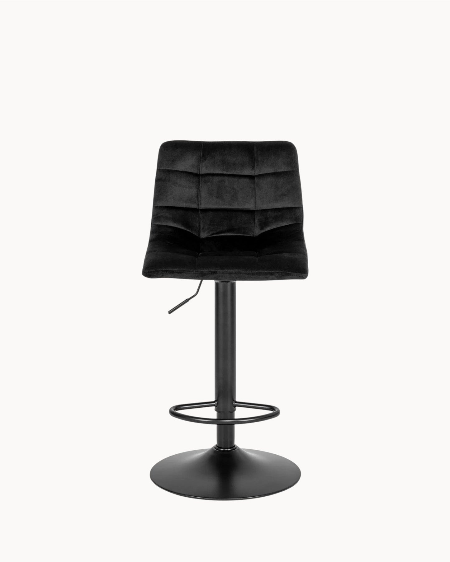 Middelfart Adjustable Bar Stool – Black Velvet with Metal Frame