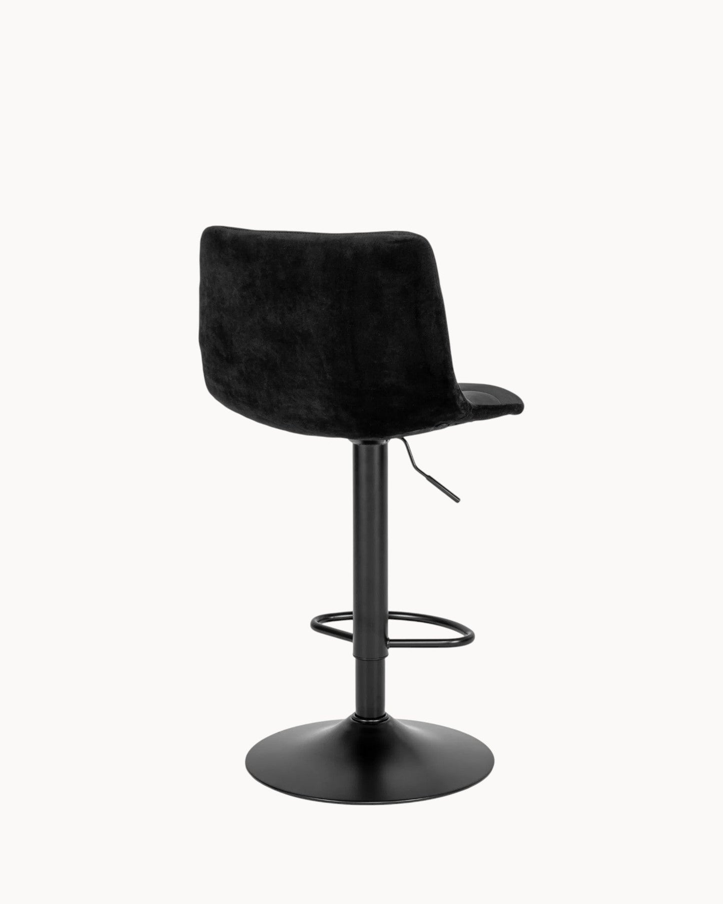 Middelfart Adjustable Bar Stool – Black Velvet with Metal Frame