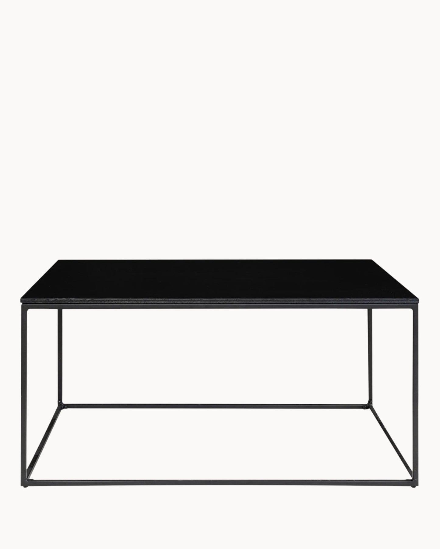 Vita Black Coffee Table with Metal Frame – 60x90x45 cm