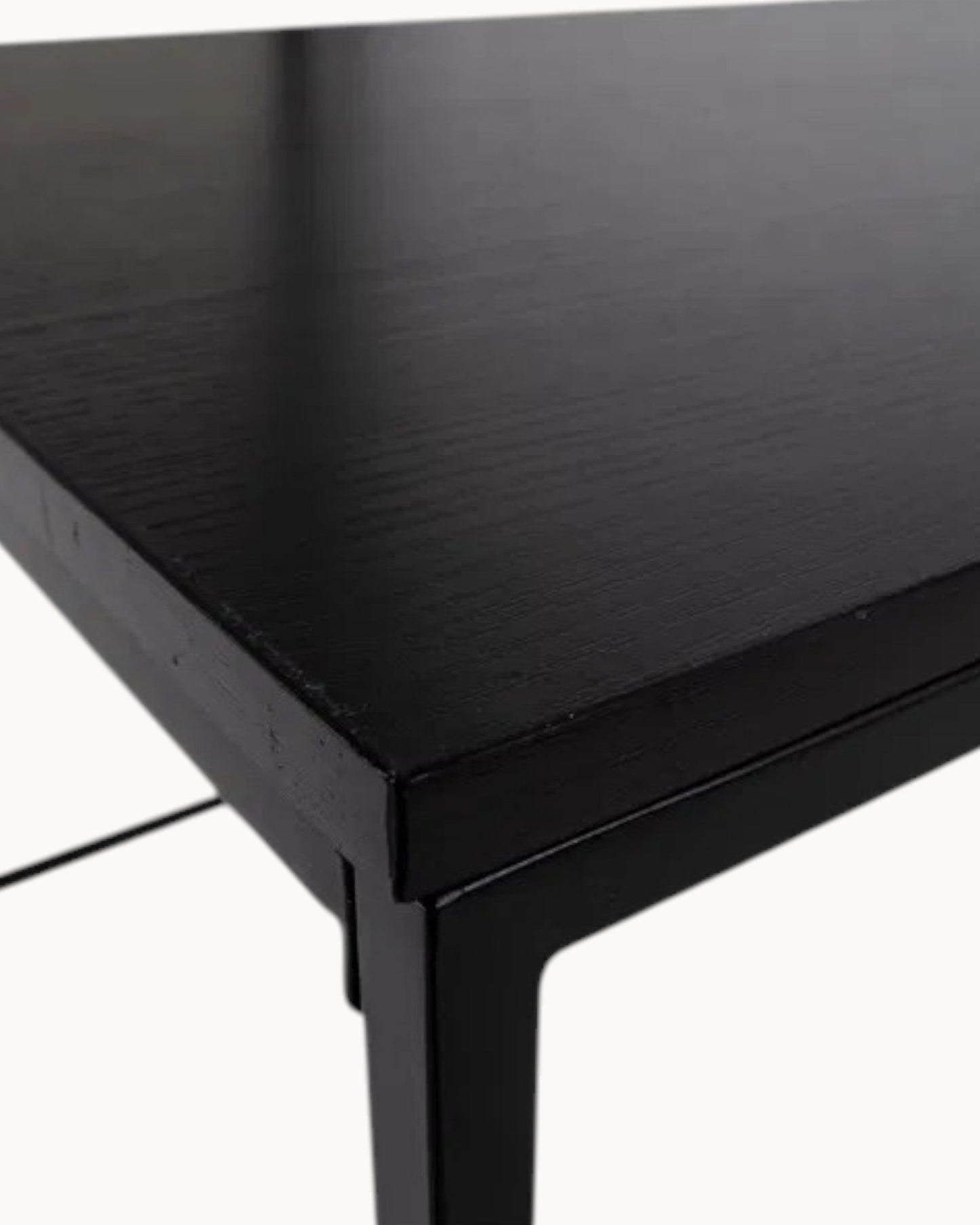 Vita Black Coffee Table with Metal Frame – 60x90x45 cm