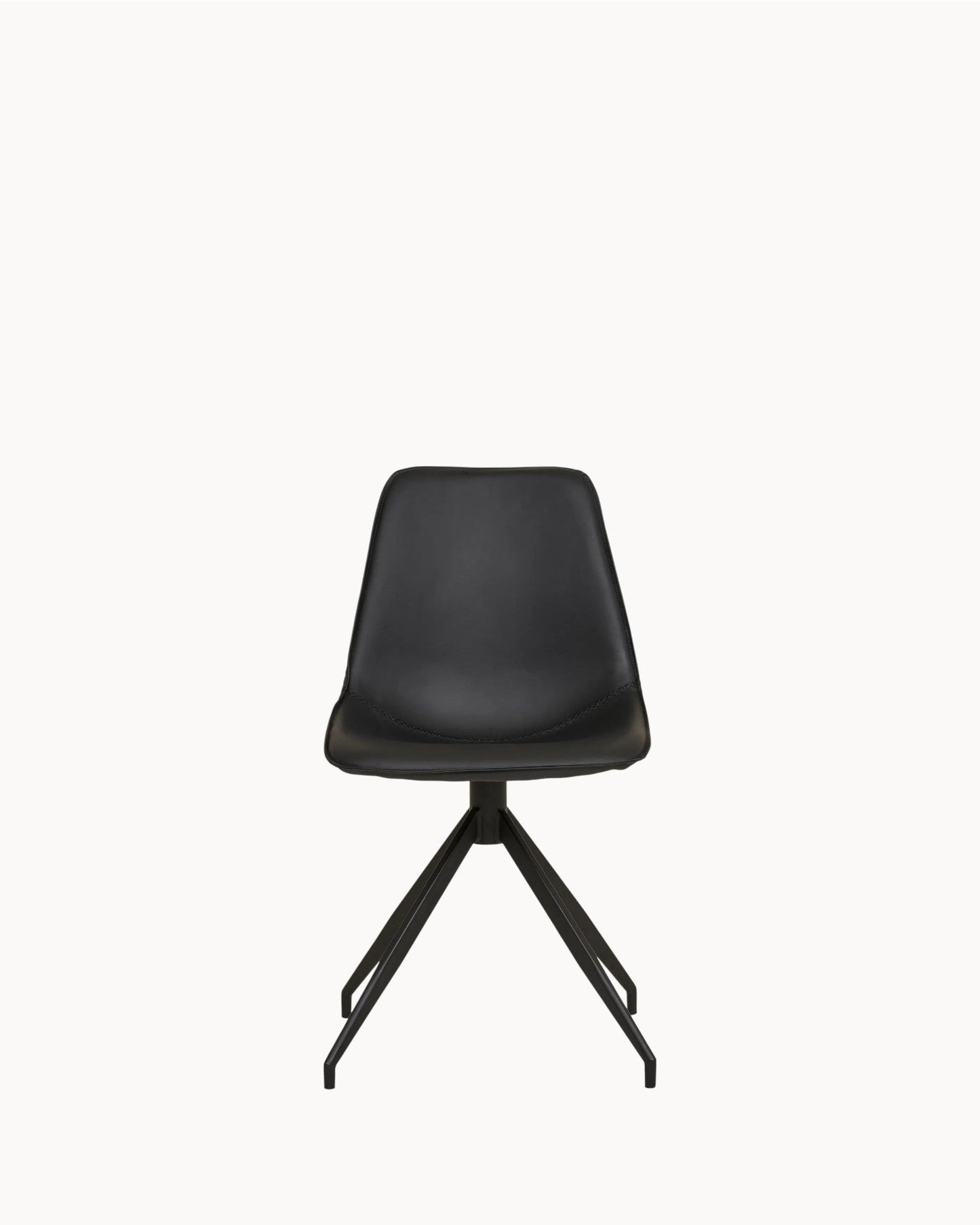Set of 2 Monaco Swivel Dining Chairs – Black PU Leather with Metal Legs, 86 cm