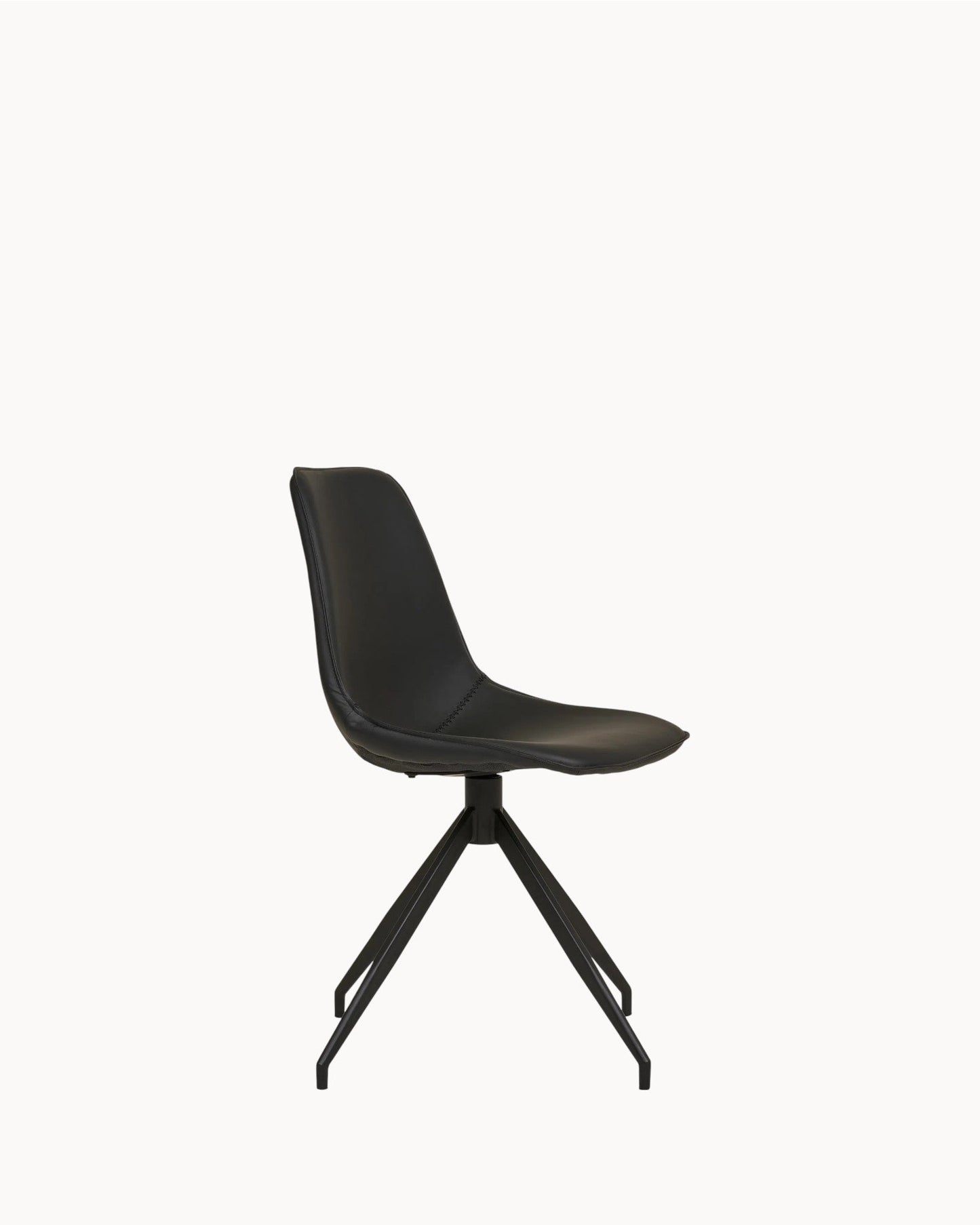 Set of 2 Monaco Swivel Dining Chairs – Black PU Leather with Metal Legs, 86 cm