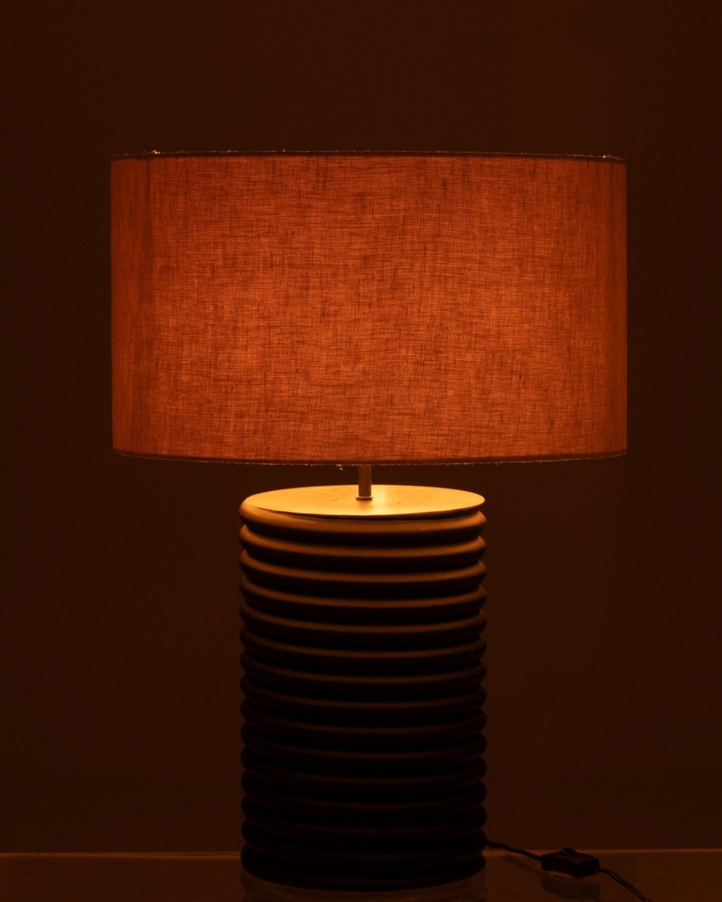 J-Line Ailanthus Wood Table Lamp – Black/Grey Thread – 70 cm – E27