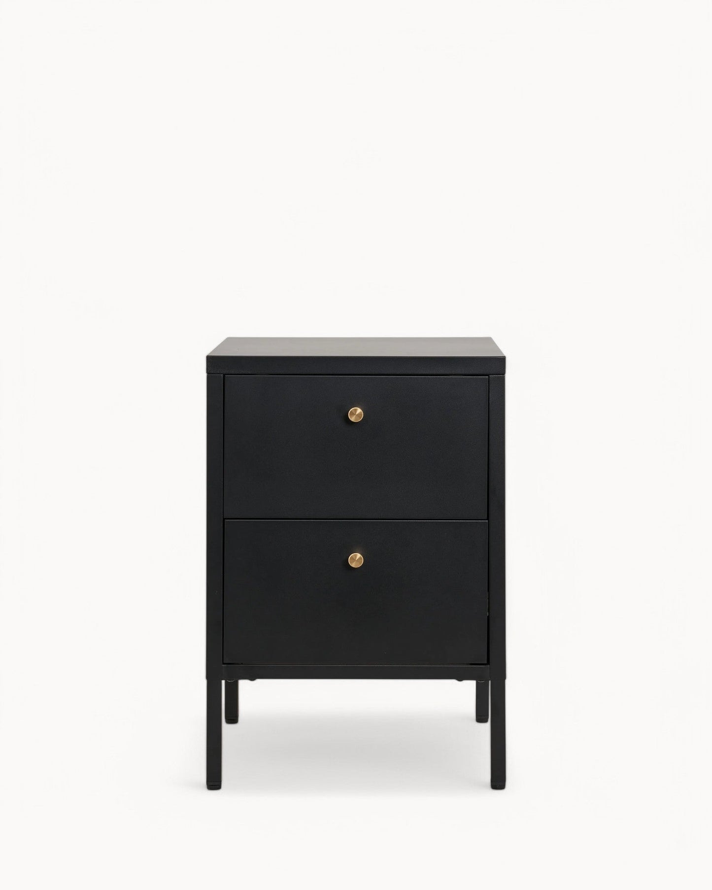 Black Steel Chest of Drawers with 2 Drawers – Dimensions: 40x40x60 cm