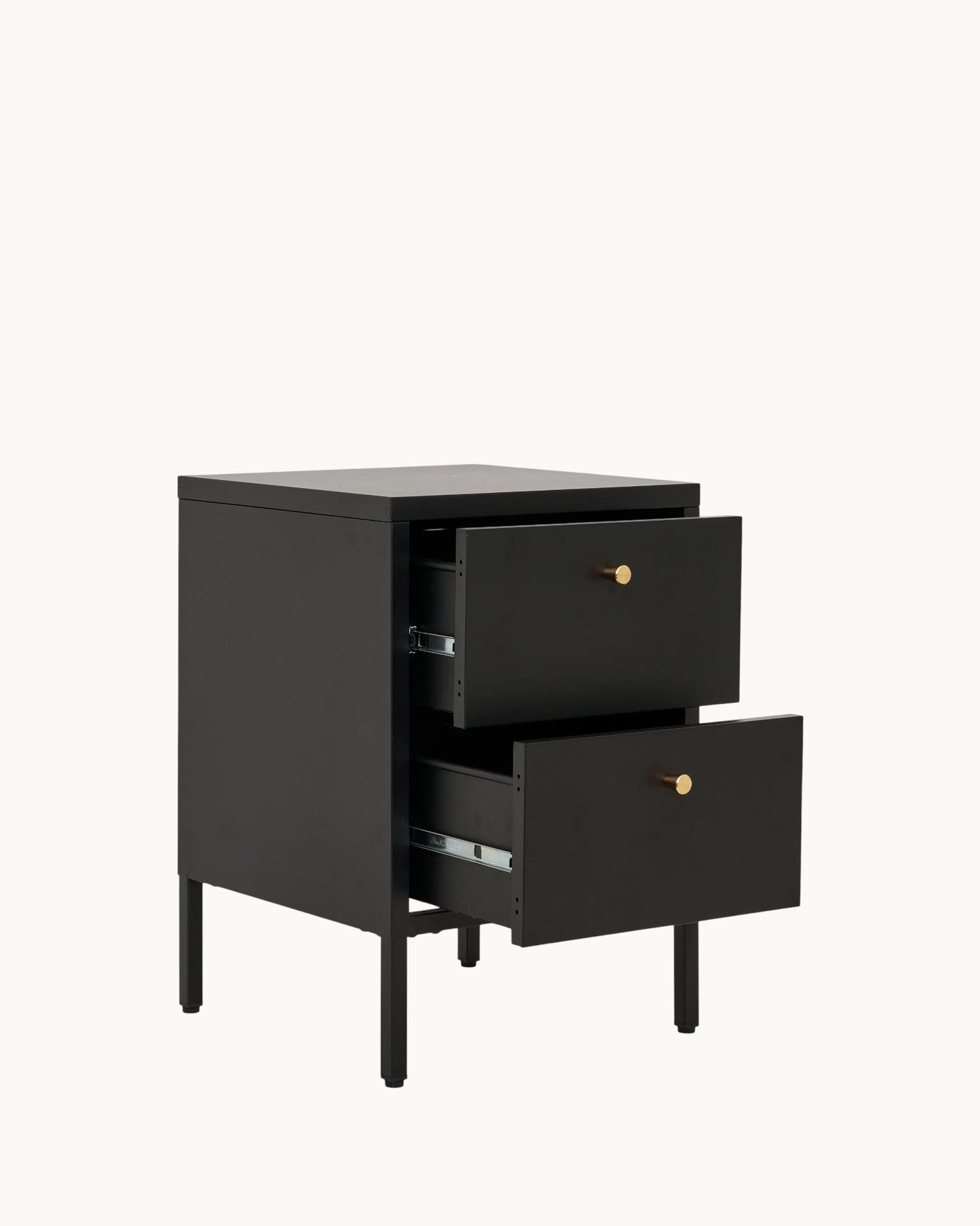 Black Steel Chest of Drawers with 2 Drawers – Dimensions: 40x40x60 cm