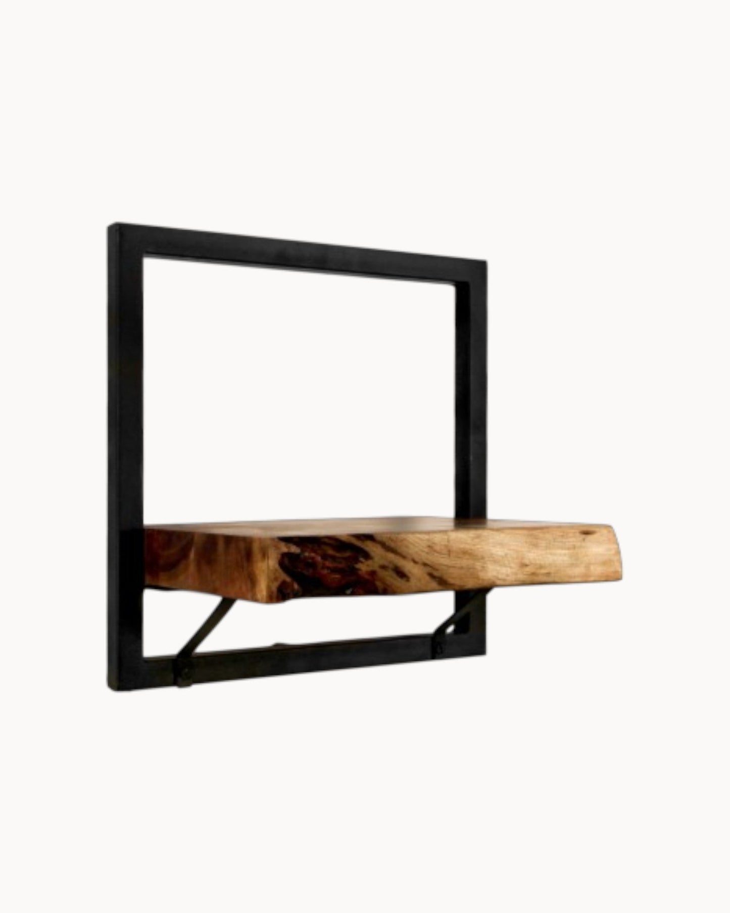 3-Tier Wall Shelf – Acacia Wood and Metal – Natural and Black Finish