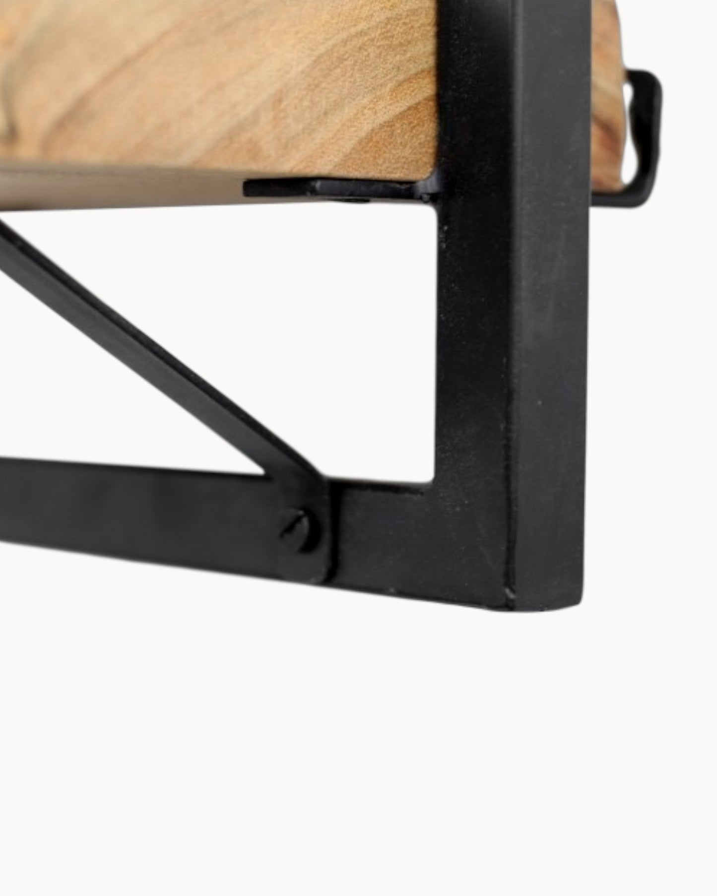 3-Tier Wall Shelf – Acacia Wood and Metal – Natural and Black Finish