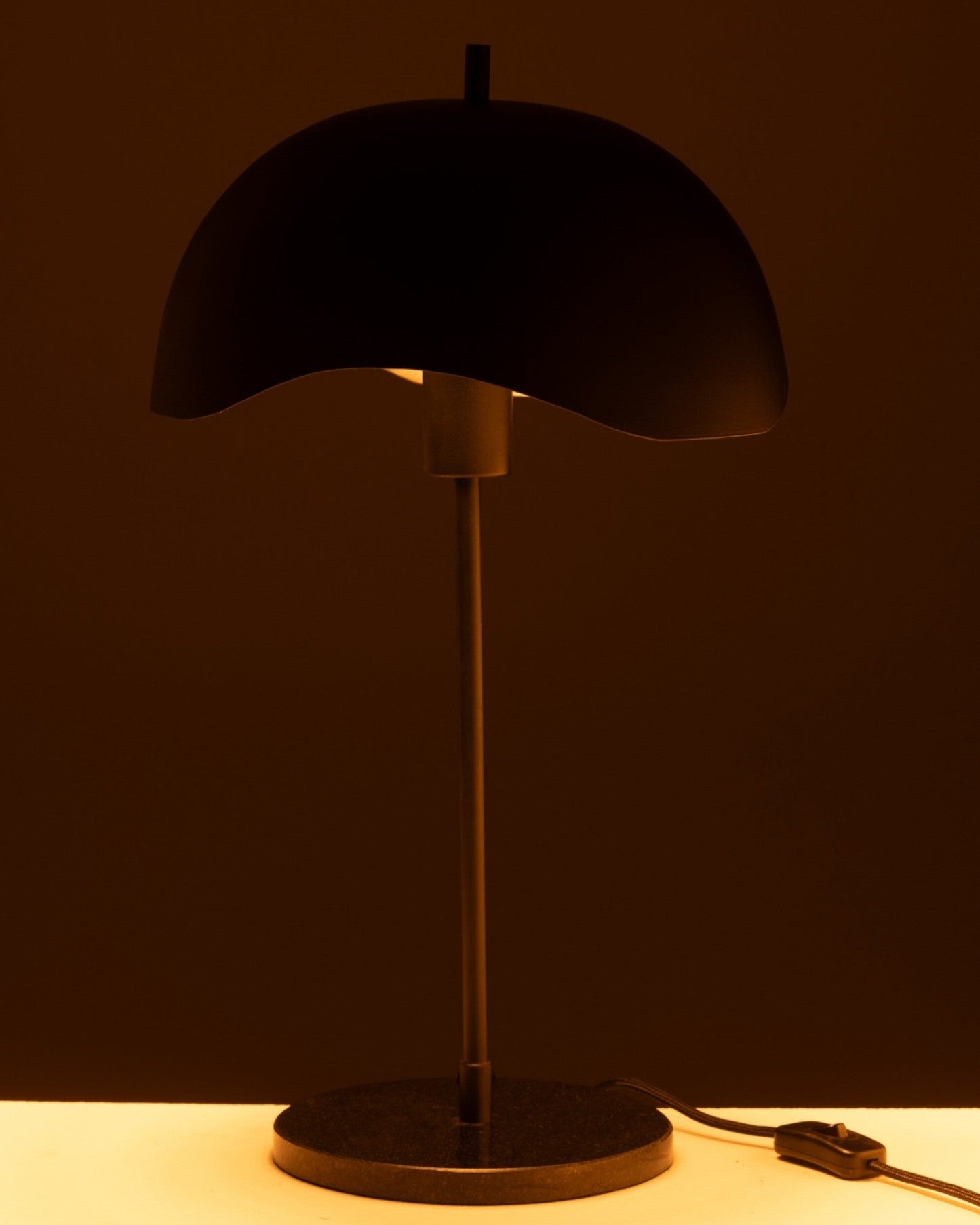 Modern Black Table Lamp with Marble Base – Metal Construction – E27 Socket