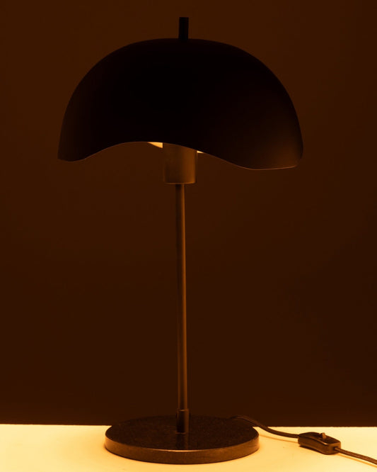 Modern Black Table Lamp with Marble Base – Metal Construction – E27 Socket
