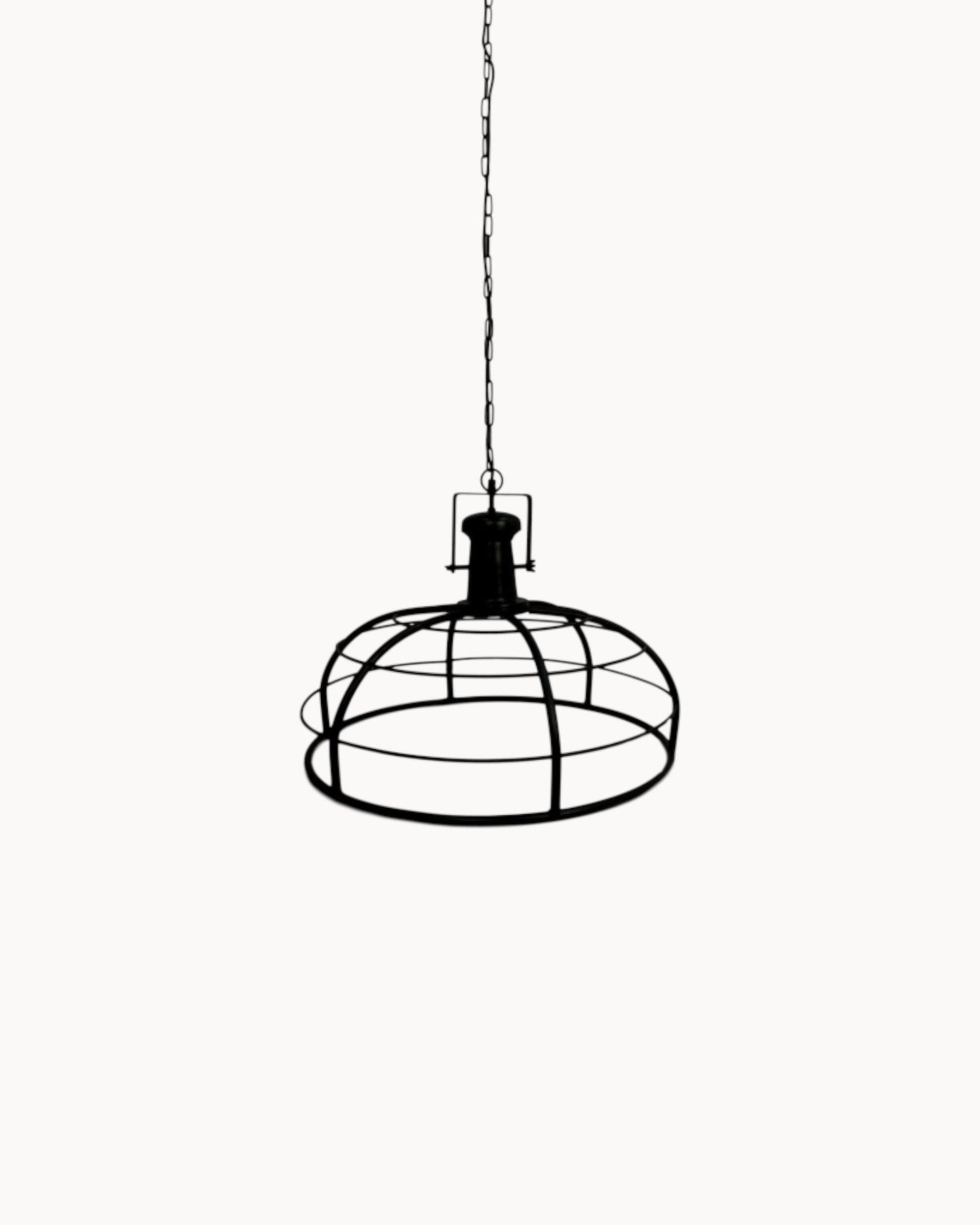 HSM Collection Pendant Lamp – Black Metal – 60 cm Diameter – E27 Socket