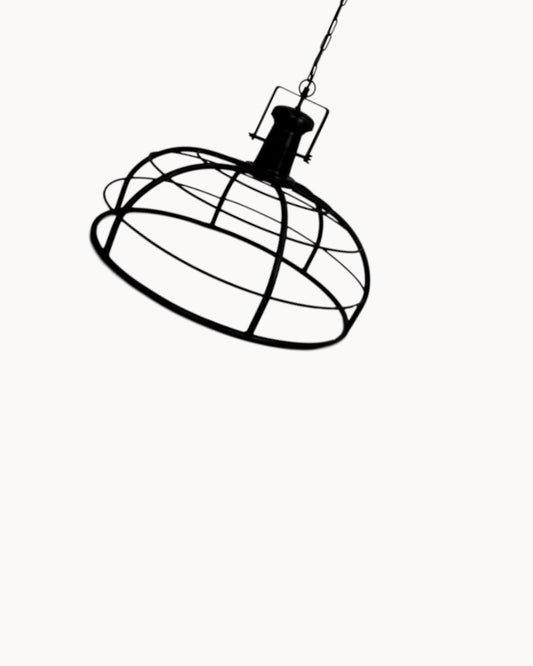 HSM Collection Pendant Lamp – Black Metal – 60 cm Diameter – E27 Socket
