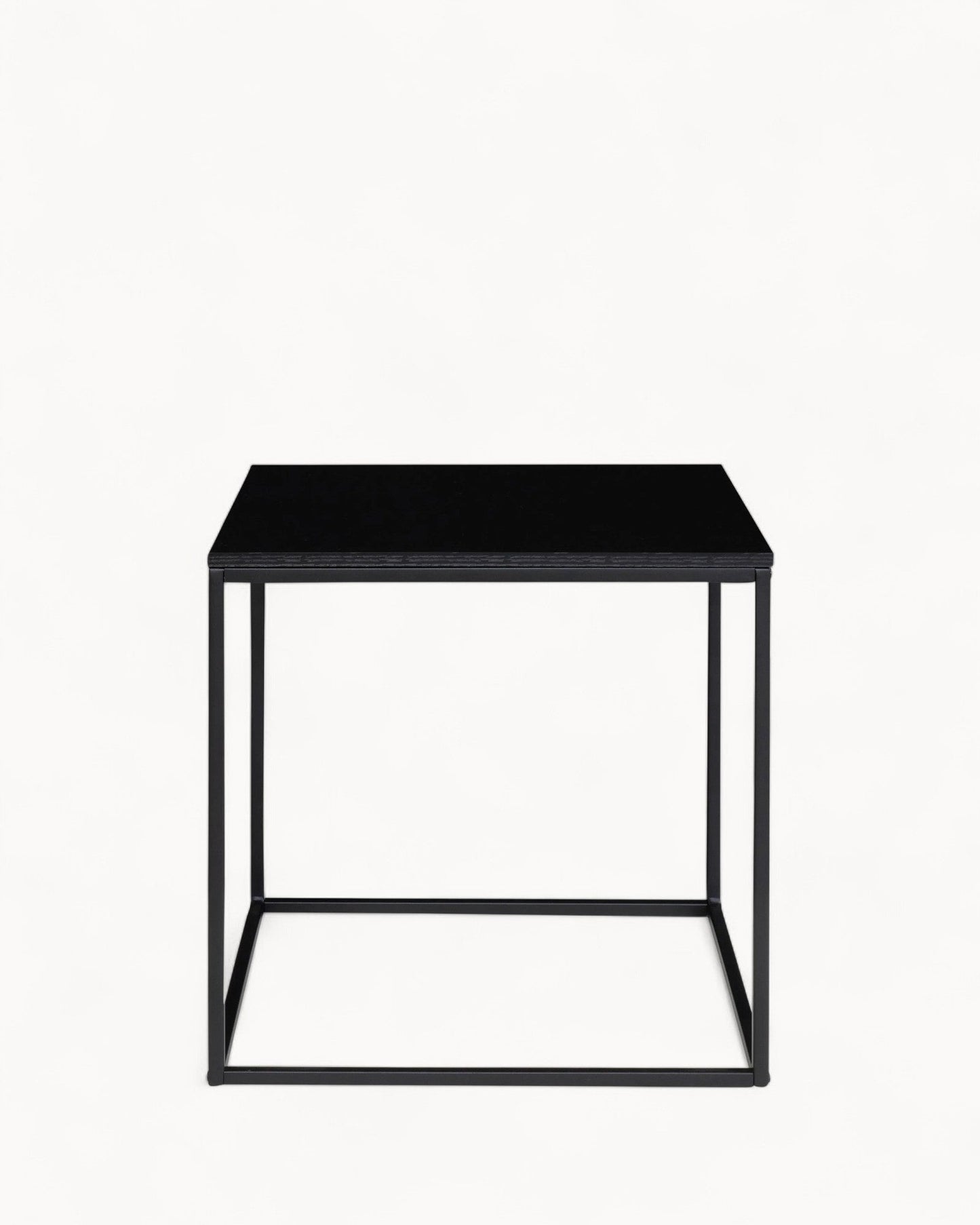 Black Box Side Table – 45x45x45 cm, Metal Frame