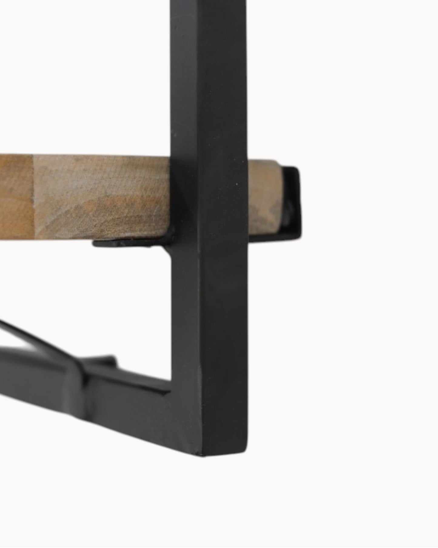 HSM Collection – Mango Wood & Metal Level Shelf Wall Unit – Natural/Black
