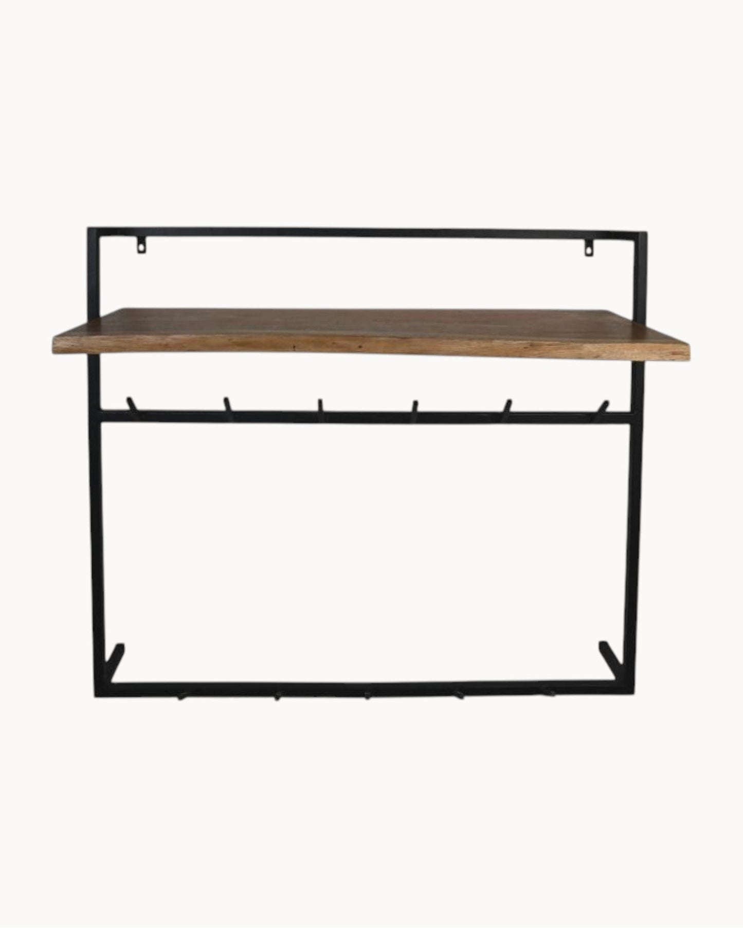 HSM Collection Wall-Mounted Coat Rack – Natural & Black Acacia Wood – Dimensions: 100x30x80cm