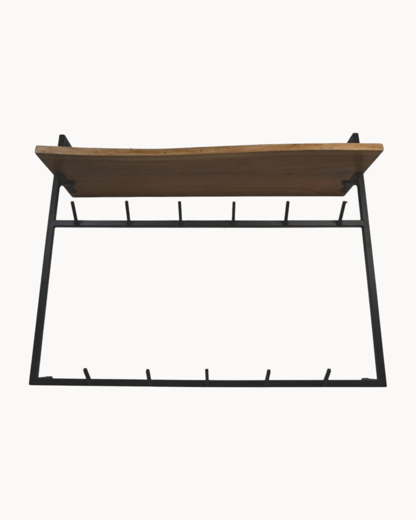 HSM Collection Wall-Mounted Coat Rack – Natural & Black Acacia Wood – Dimensions: 100x30x80cm