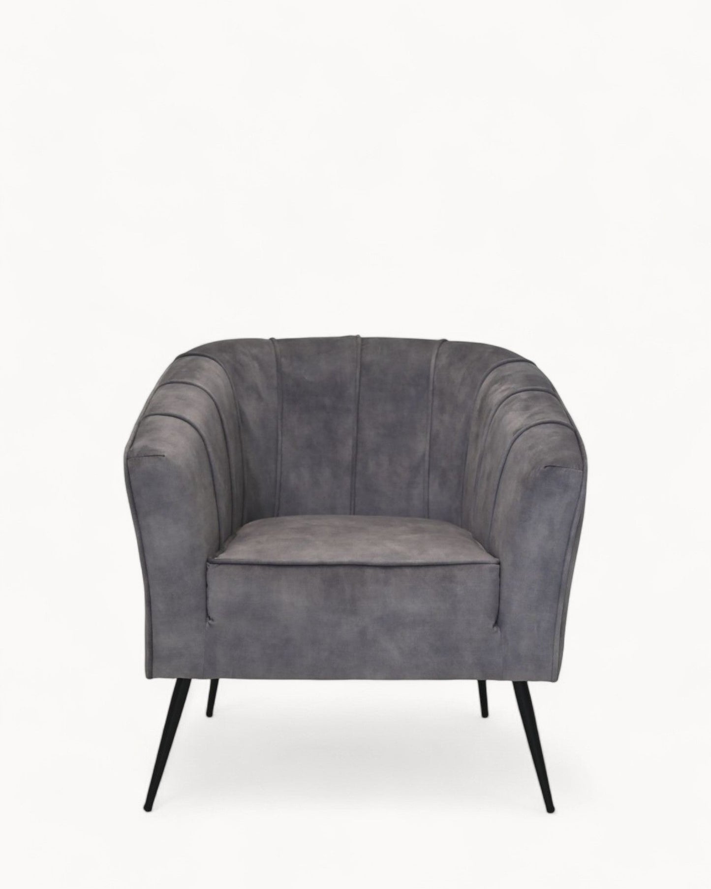 HSM Collection Chester Dining Chair - Gray Adore Fabric with Metal Legs
