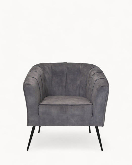 HSM Collection Chester Dining Chair - Gray Adore Fabric with Metal Legs