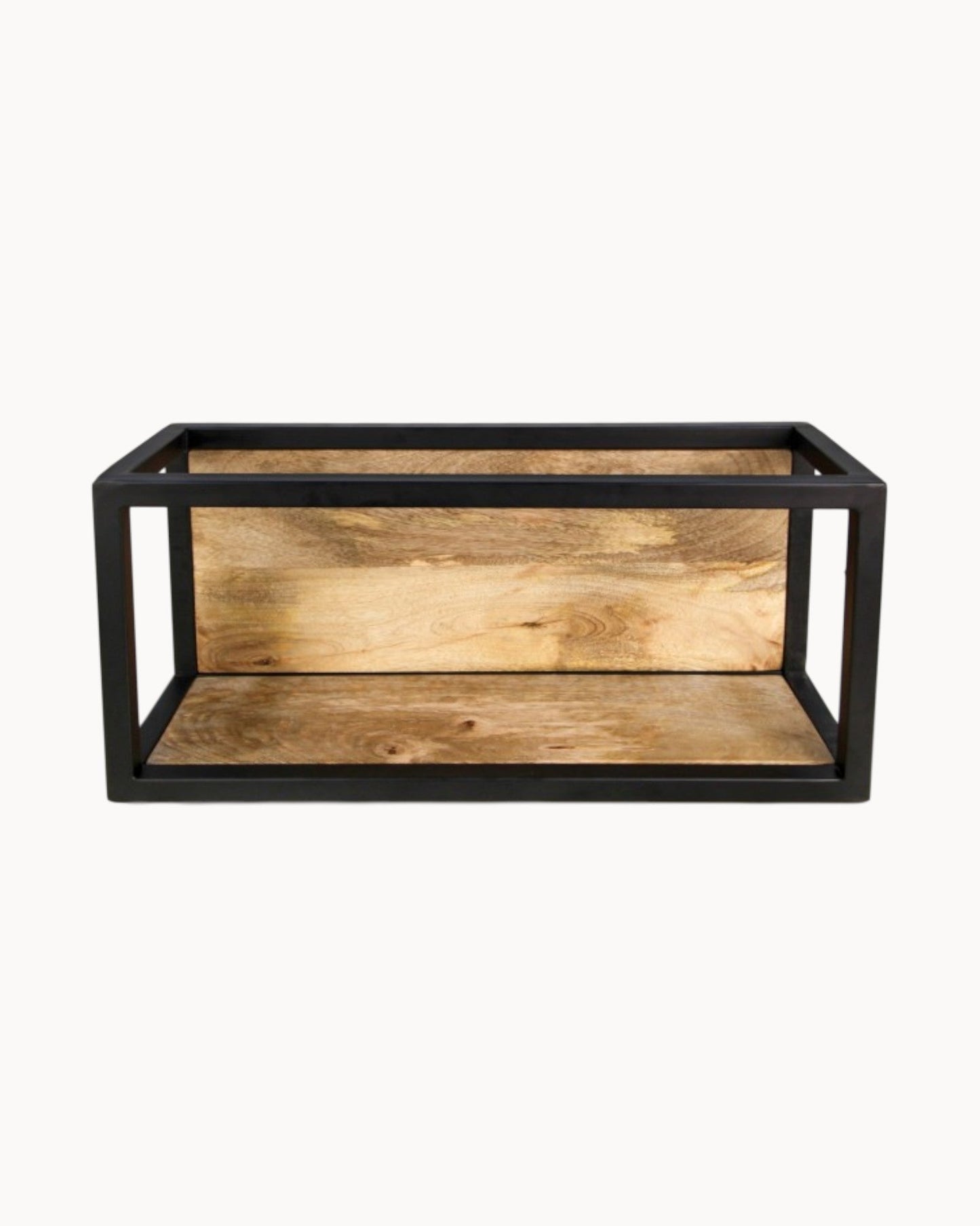 Natural/Black Mango Wood & Metal Wall Shelf – HSM Collection Levels