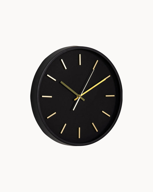 Camden Silent Round Wall Clock – Black, 35 cm Diameter