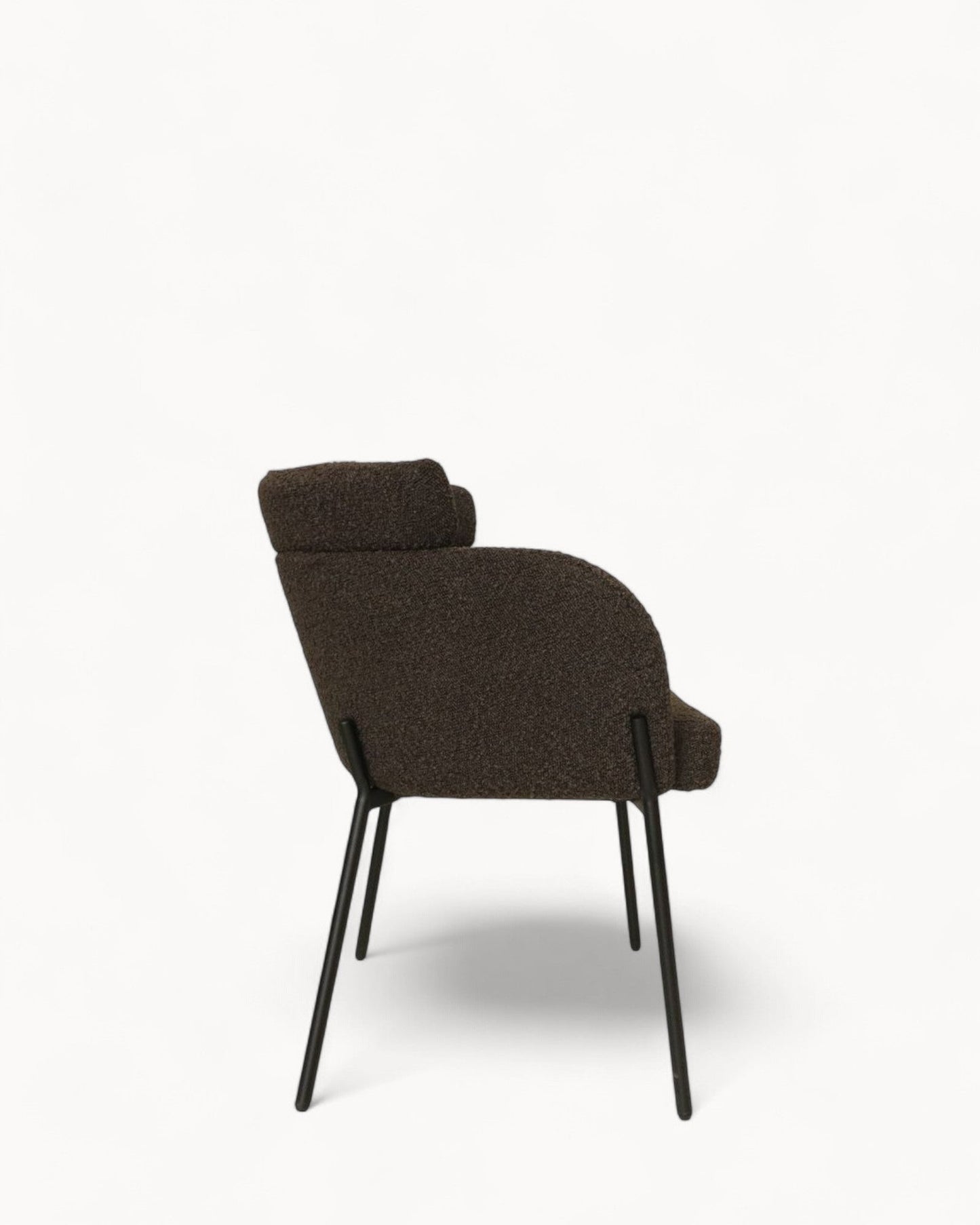 HSM Collection - Set of 2 Luca Dining Chairs - Espresso Teddy Bouclé