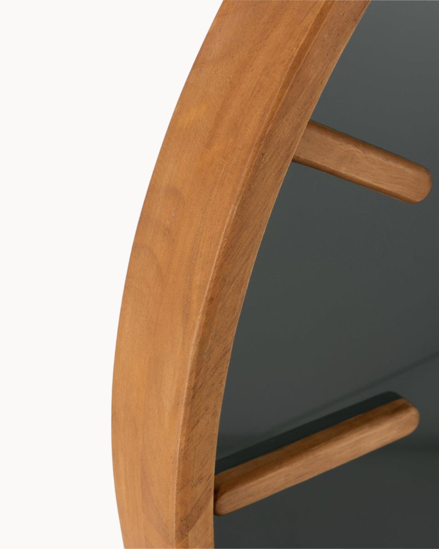 J-Line 80cm Round Clock – Wood and Glass – Brown and Black