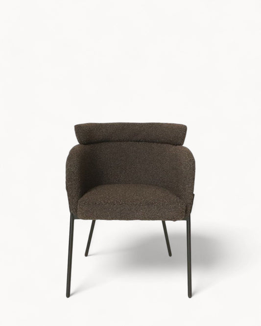 HSM Collection - Set of 2 Luca Dining Chairs - Espresso Teddy Bouclé