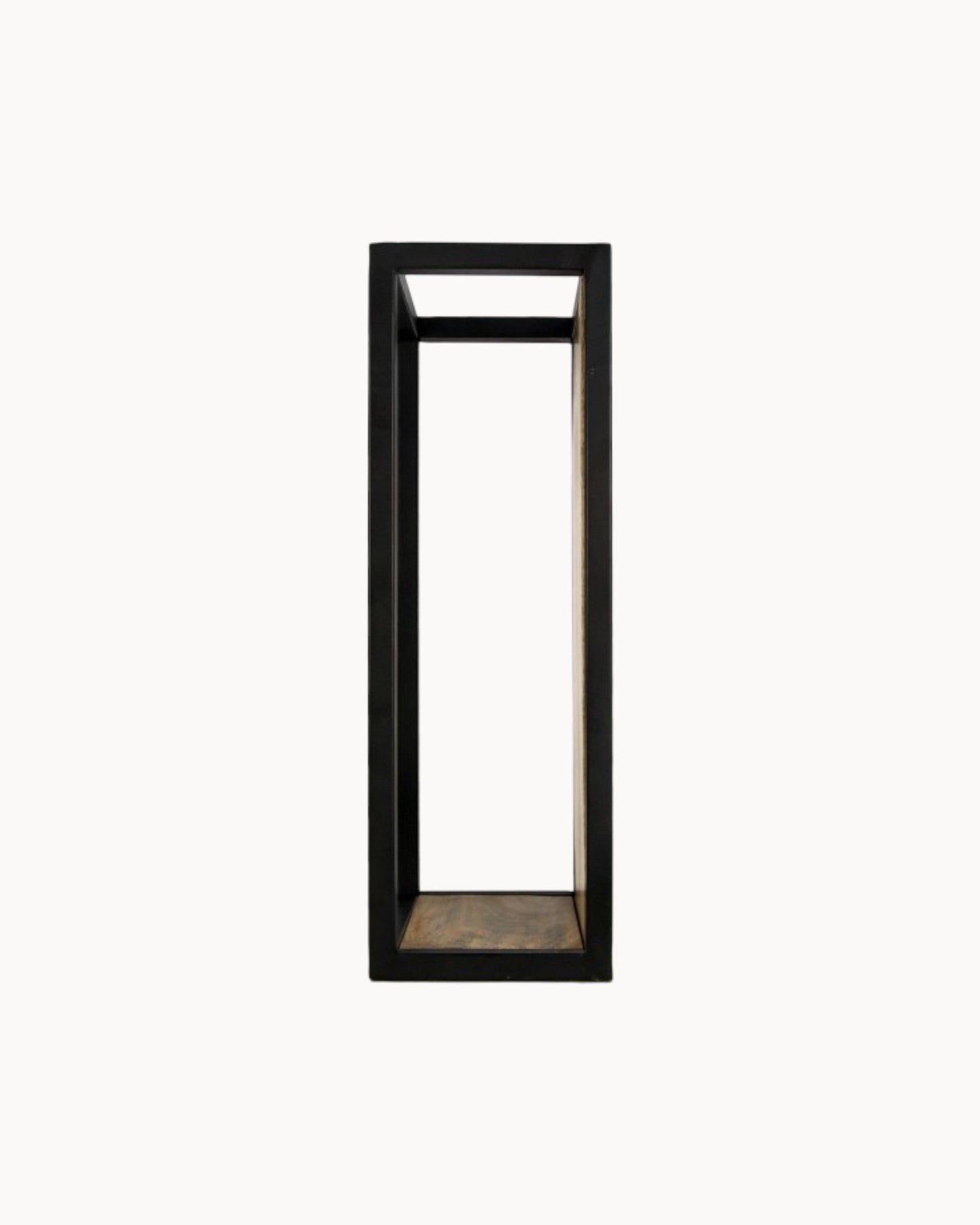 Natural and Black Mango Wood/Metal Wall Shelf – 25x18x55 cm