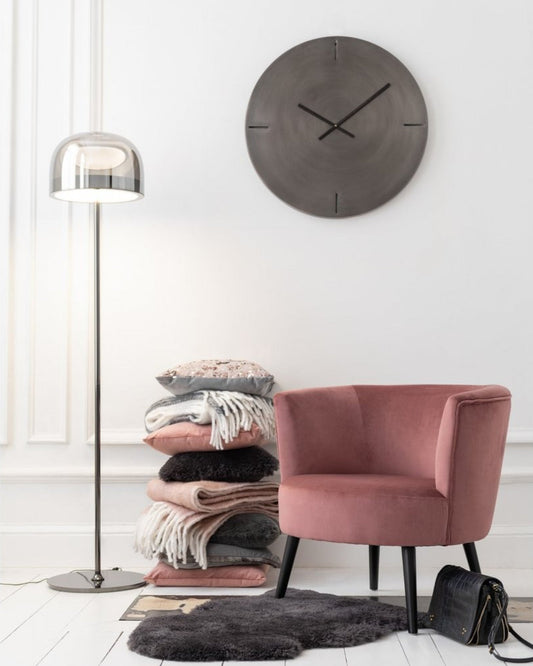 J-Line Dark Gray Metal Round Clock - 50.5 cm Diameter