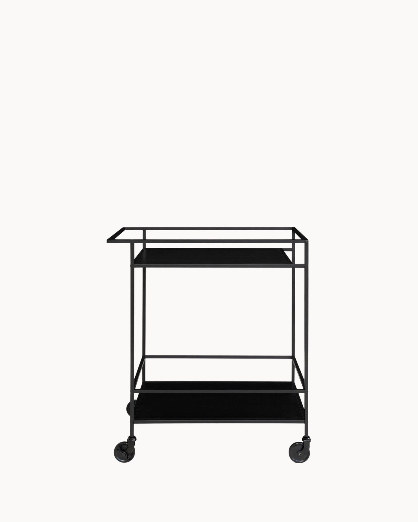 Vita Black Serving Cart – Metal Frame with 2 Shelves – Dimensions: 68x40x79 cm