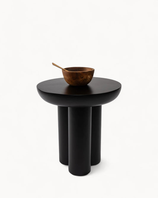 J-Line Trio Side Tables – Black Mango Wood – 50x50 cm, 60 cm Height